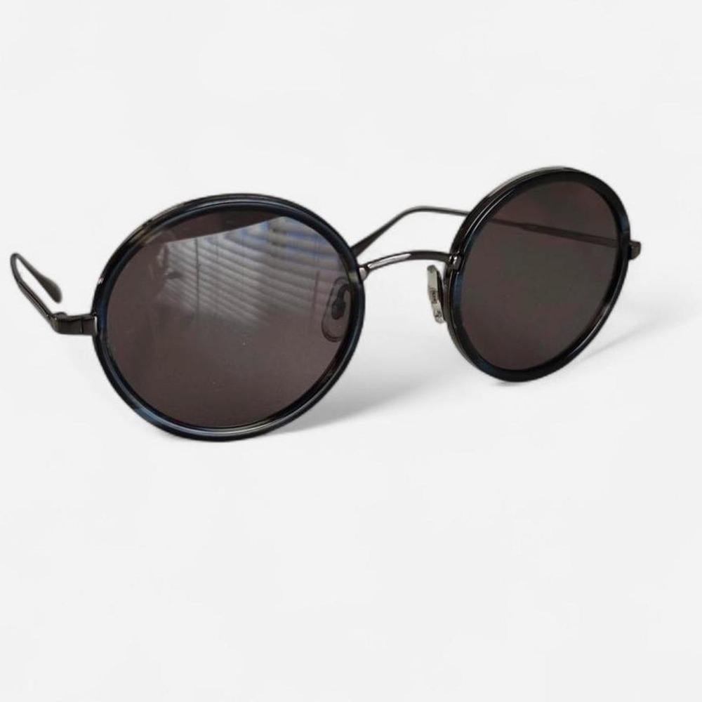 Garrett Leight California Playa Sunglasses Round Tortoise Gunmetal 48-24